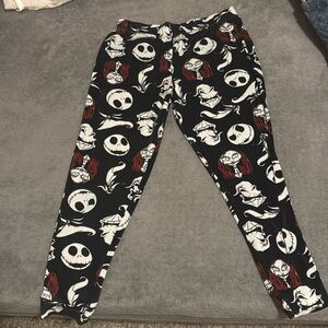 Disney size small black and white nightmare before Christmas fleece capris pj